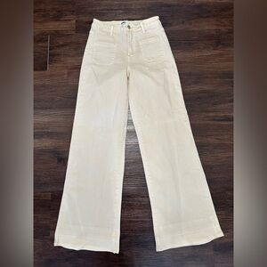 EUC Bayeas high rise wide leg denim cream jeans women’s size 26